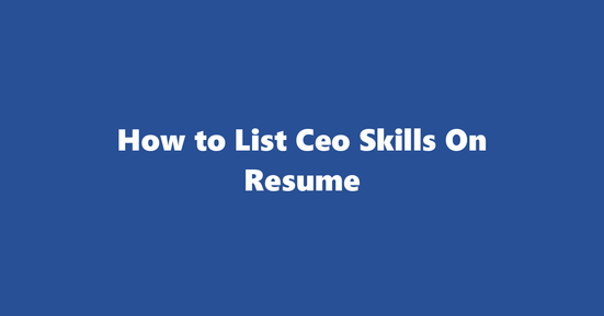 ceo resume skills