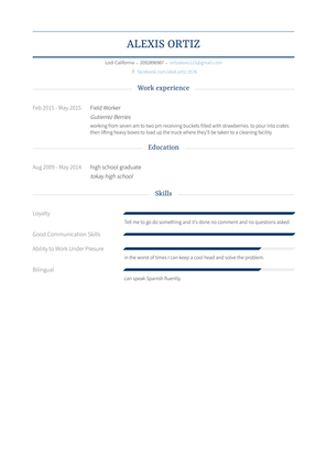 Field Worker Resume Sample and Template