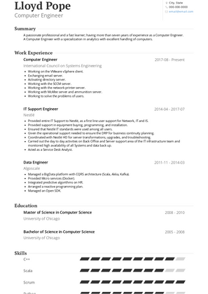Computer Engineer Resume Sample and Template