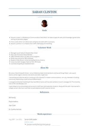 Server Shift Leader Resume Sample and Template