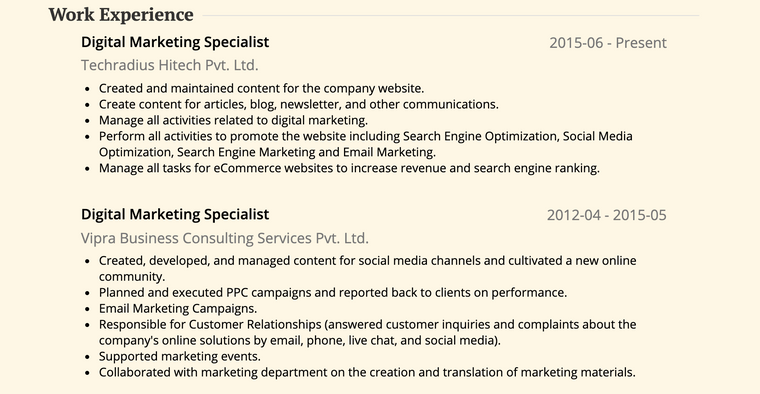 How to write a resume: Work experience section