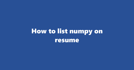 numpy on resume banner image