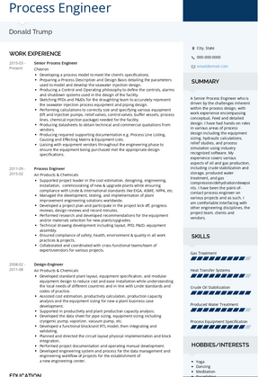 Process Engineer Resume Sample and Template