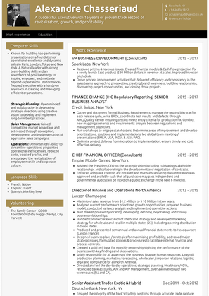 Director Of Finance And Operations North America Resume Sample and Template