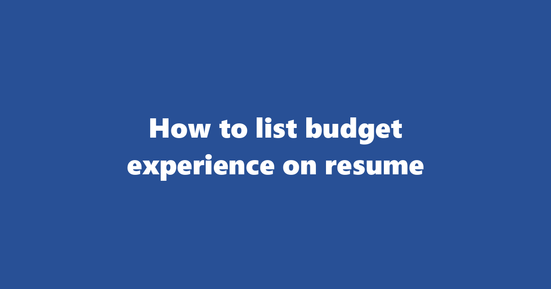 budget experience on resume banner image