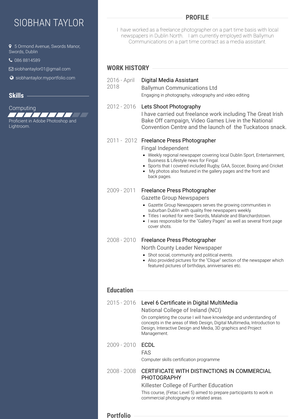 Social Media Officer (Temporary) Resume Sample and Template