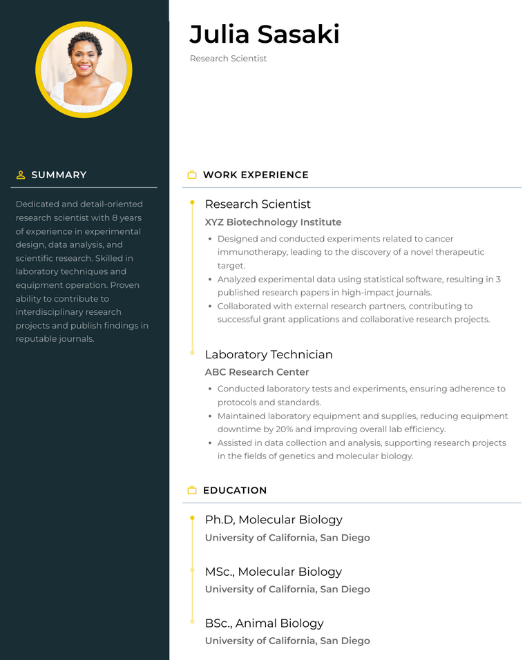 Headshot Photo Resume Template - Denali