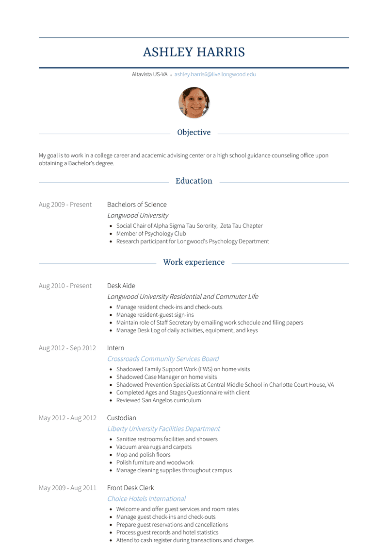 Desk Aide Resume Sample and Template