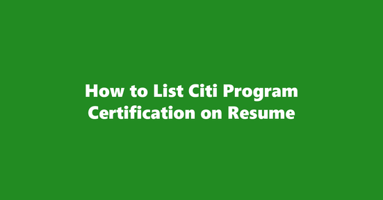 citi program certification on resume banner image