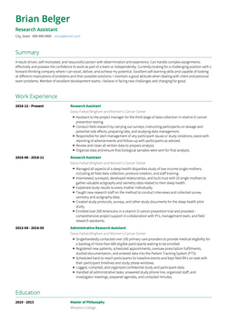 Research Assistant Resume Sample and Template