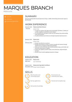 Manicurist Resume Sample and Template