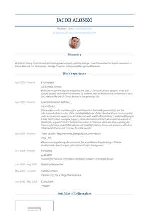 Enumerator Resume Sample and Template