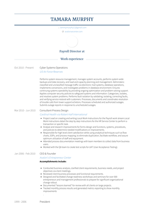 Cyber Systems Operations Resume Sample and Template