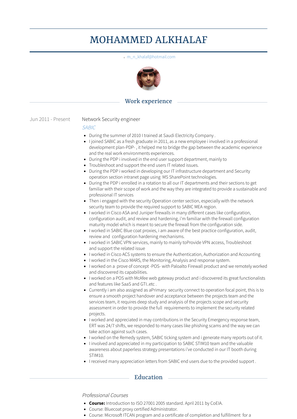Network Security Engineer Resume Sample and Template