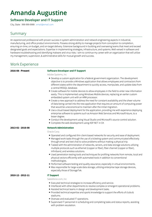 IT Support CV Example and Template