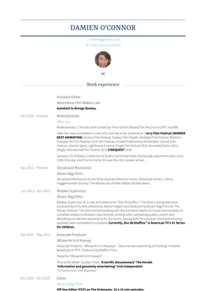 Assistant Editor Resume Sample and Template