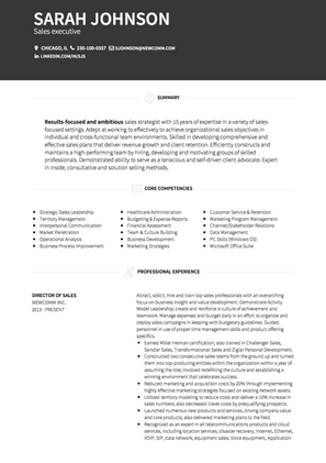 Sales Associate CV Example and Template