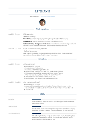Itap Apprentice Resume Sample and Template