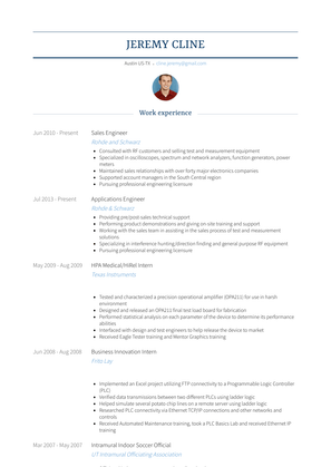 Applications Engineer Resume Sample and Template