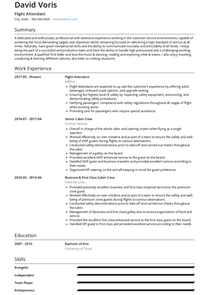 Flight Attendant Resume Sample and Template