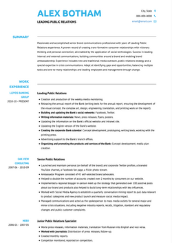 Basic Resume Template and Example - Arya by VisualCV	