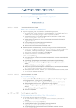 Community Relations Manager Resume Sample and Template