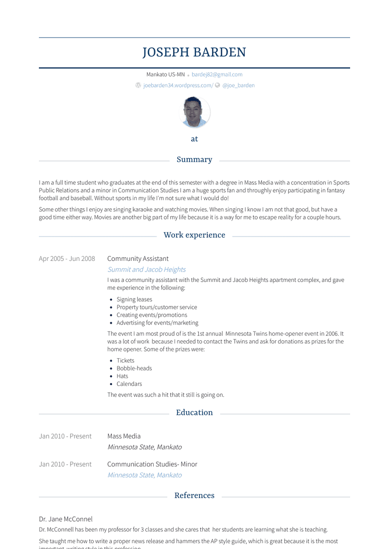 Community Assistant Resume Sample and Template