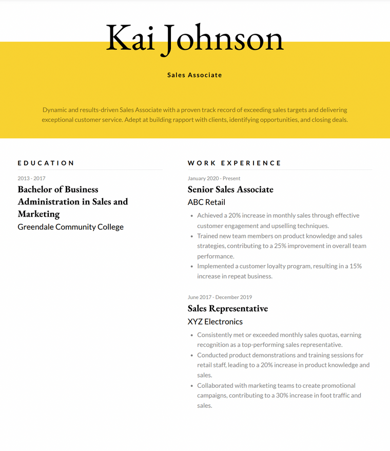 Visual Resume Template - Elegant