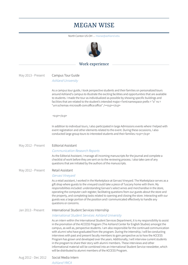 tour guide resume description