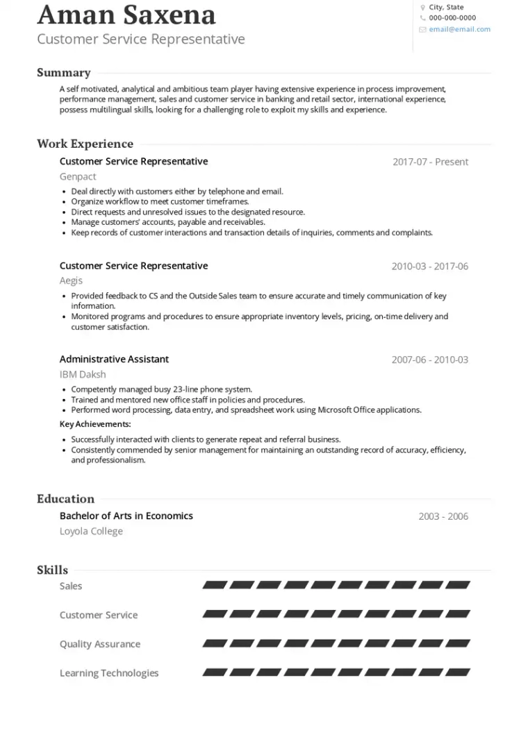 retail no experience resume example