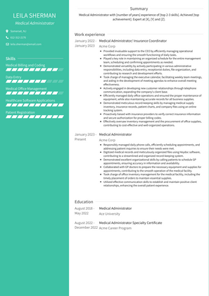 Medical Administrator Resume Sample and Template