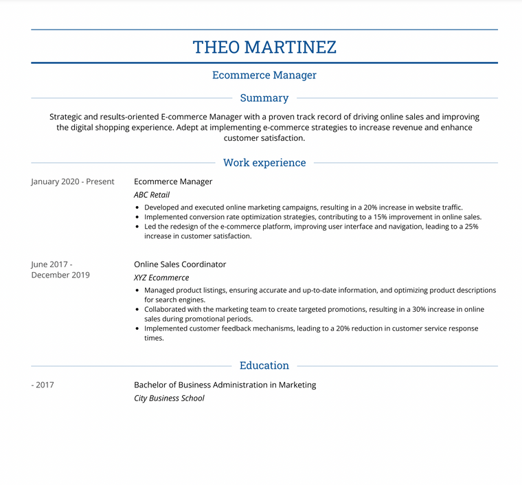 Google Docs CV Template - Monte