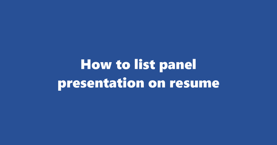 panel presentation on resume banner image