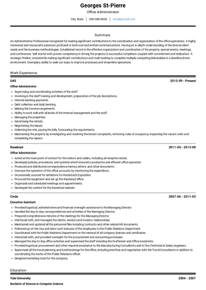 Office Administrator Resume Sample and Template