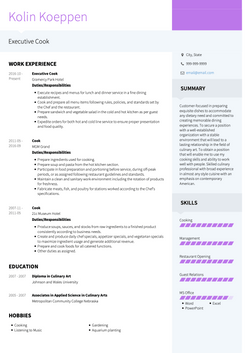 Cook Resume Sample and Template