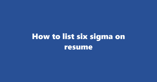 six sigma on resume banner image