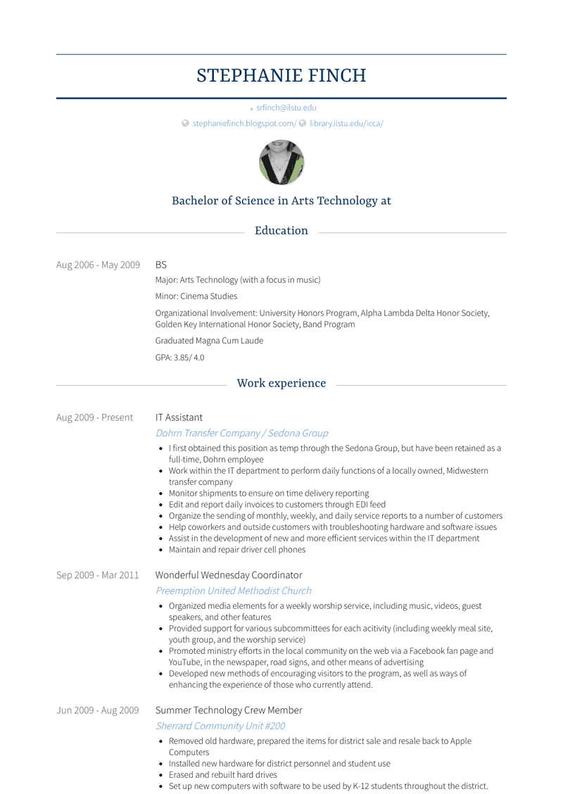 It Assistant Resume Sample and Template