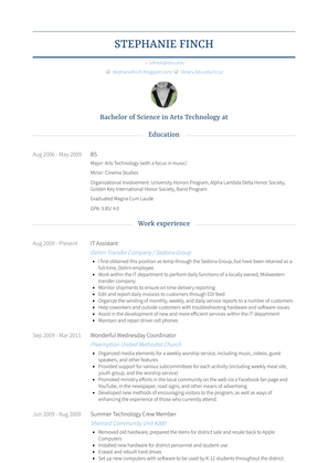 It Assistant Resume Sample and Template