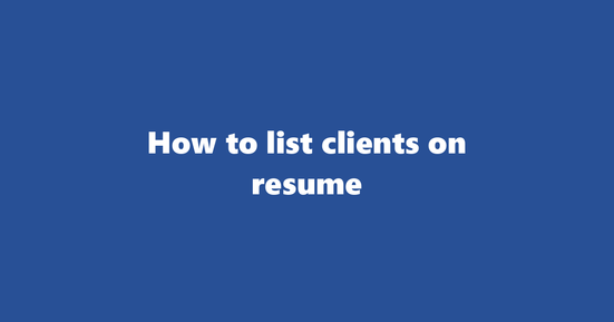clients on resume banner image