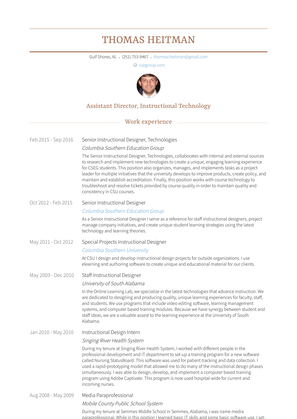 Senior Instructional Designer Resume Sample and Template
