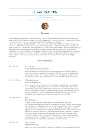 Vice Chairman Resume Sample and Template