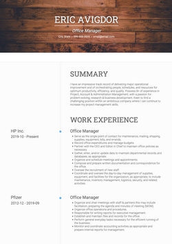 Office Manager Resume Sample and Template