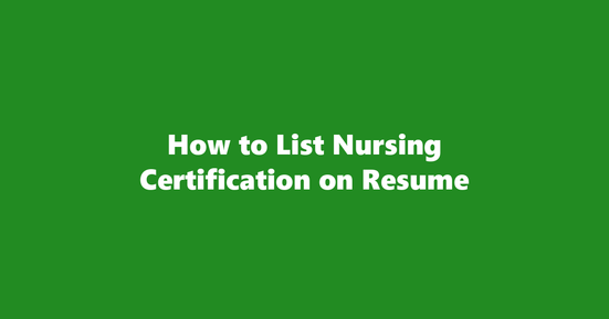 nursing certification on resume banner image