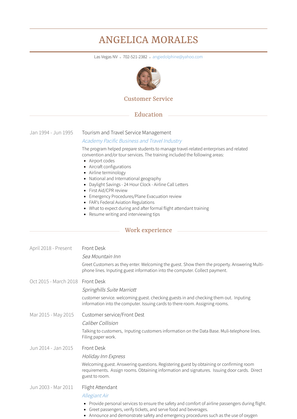 Front Desk Resume Sample and Template