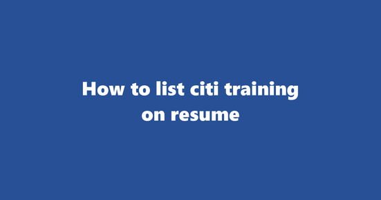 citi training on resume banner image
