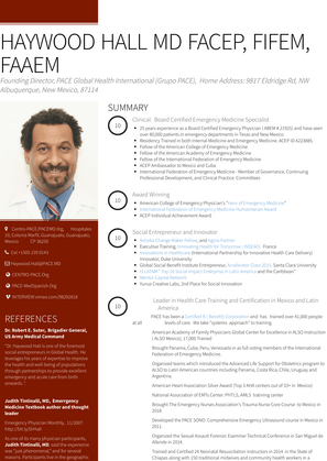 Medical Director / Telemedicine Physician  Resume Sample and Template