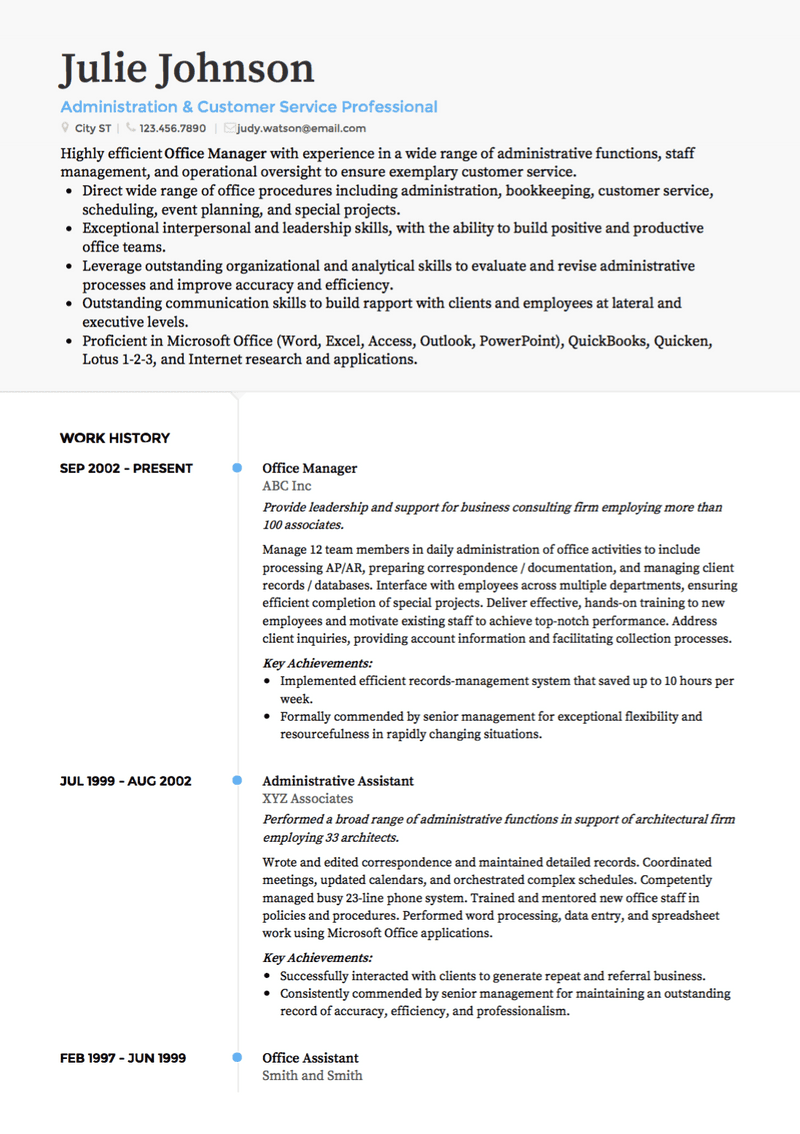 personal statement cv customer service