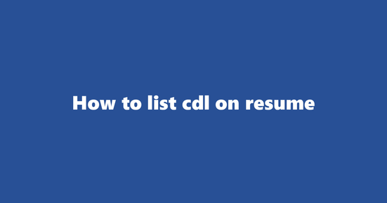 cdl on resume banner image