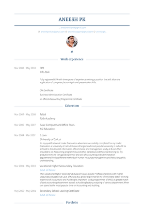 Cpa Resume Sample and Template