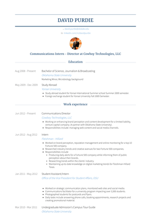 Communications Director Resume Sample and Template